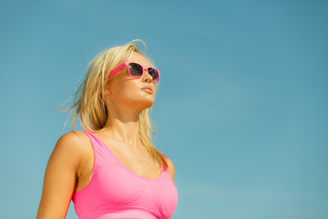 Young girl on beach.