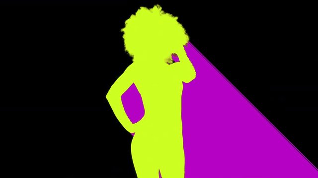 silhouetted shadow dancer sexy woman in disco and club scene