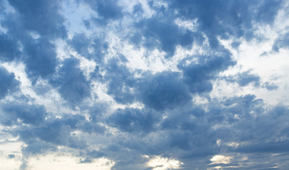 colorful dramatic sky with cloud at sunset