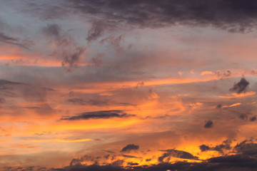 Cloudy sky at sunset