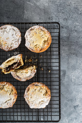 Mince pies filled with vine fruits, traditional christmas food