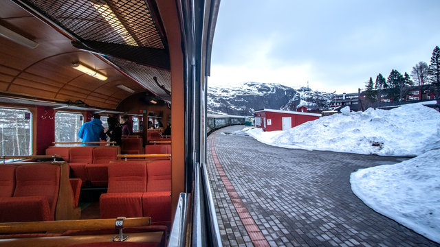 Flam train in Bergen to visit de fjord
