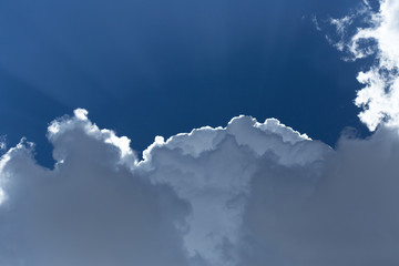 Beautiful beam of light and the clouds. The divine sky