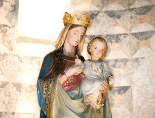 Fototapeta na wymiar The Virgin Mary and Baby Jesus