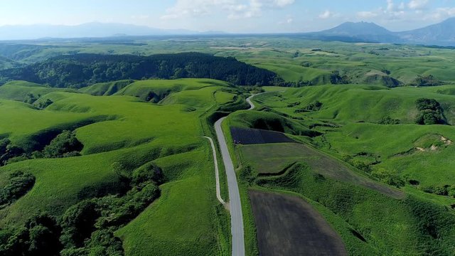 阿蘇の風景　ドローン撮影