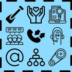 Simple 9 icon set of teamwork related [iconsRandom:4] vector icons. Collection Illustration