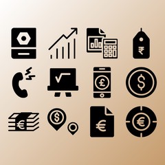 Dollar, profits and money related premium icon set