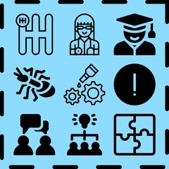 Simple 9 icon set of teamwork related [iconsRandom:4] vector icons. Collection Illustration