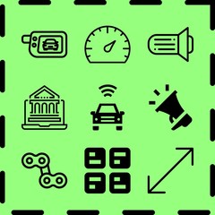 Simple 9 icon set of network related chain, marketing, expand and signaling vector icons. Collection Illustration