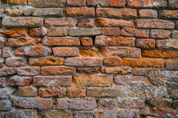 Background of red brick wall pattern texture