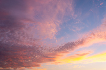 Fototapeta premium colorful dramatic sky with cloud at sunset