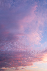 colorful dramatic sky with cloud at sunset
