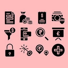 business icons set of screen, icon and best