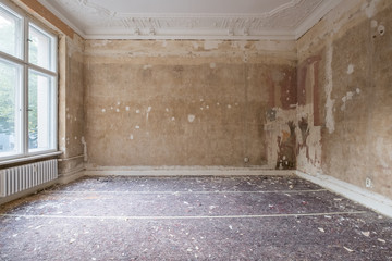 home renovation - old apartment room during restoration 