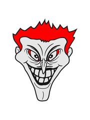psycho psychopath verrückt clown joker grinsen mund fresse grinsen monster böse gesicht comic cartoon clipart horror halloween