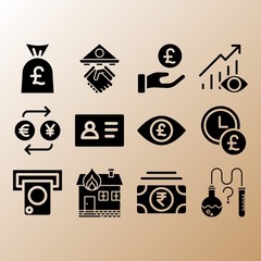 Get money, time is money and profits related premium icon set