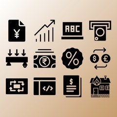 Discount, contract and laptop related premium icon set