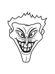 psycho psychopath verrückt clown joker grinsen mund fresse grinsen monster böse gesicht comic cartoon clipart horror halloween