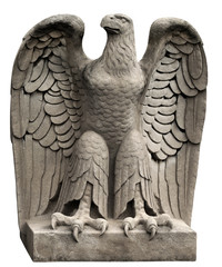 Stone carved eagle with clipping path