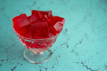 Crystal Bowl Full of Strawberry Jelly
