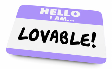 Lovable Adorable Worthy Affection Name Tag 3d Illustration