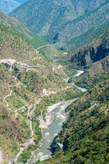 View of Dangme chu river near Trashigang - Eastern Bhutan