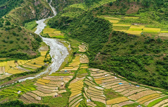 Agricultural landscape in rural Bhutan - Eastern Bhutan