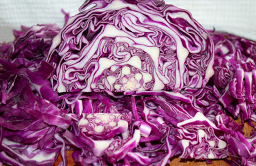 Obraz premium Sliced Red Cabbage
