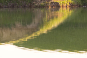 small lake with reflections