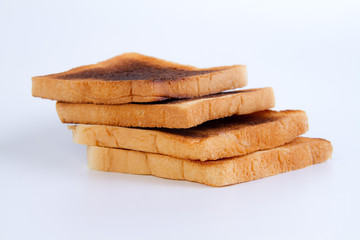 Toast breakfast for everyone, topped with sweetened condensed milk.