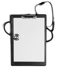 Blank Clipboard with Stethoscope
