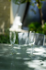 empty glass wine cups