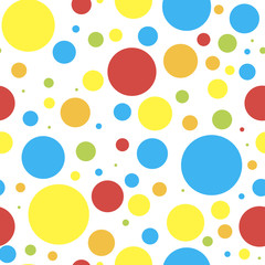 seamless background vector color circles, composition of geometric shapes. bright children's colorful circles, toys bubbles of all colors
