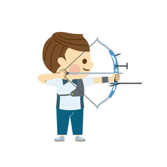 アーチェリーをする男性