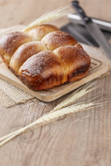 Brazilian Homemade bread on top of a wooden countertop