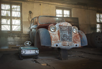 Old rusty retro cars