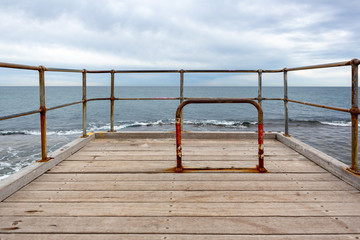 The bike lock at the end of the iconic Port Noarlunga Jetty in South Australia on 23rd August 2018