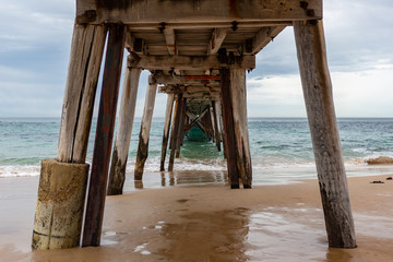Underneath the Port Noarlunga Jetty located in South Australia on the 23rd August 2018