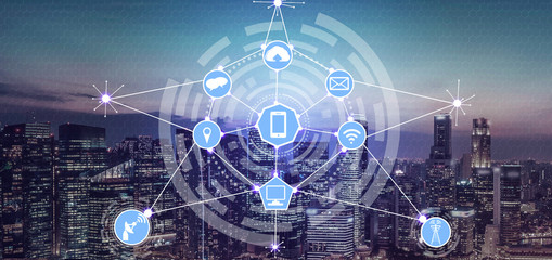 Smart city and wireless communication network.