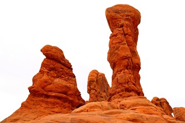 Beautiful rock pedestals in Arches National Park, Utah.