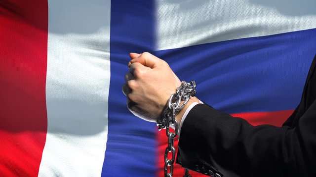 France sanctions Russia, chained arms, political or economic conflict, trade ban