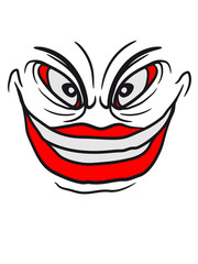 clown joker grinsen mund fresse grinsen monster böse gesicht comic cartoon clipart horror halloween