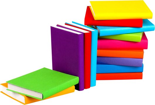 Stack of blank textbooks - isolated image