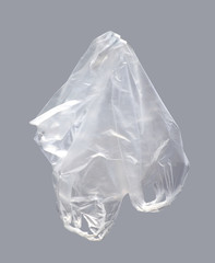 Plastic bag, Clear plastic bag on gray background, Plastic bag clear waste, Plastic bag clear...