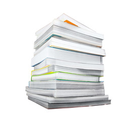 stack of books isolated on white background with clipping path