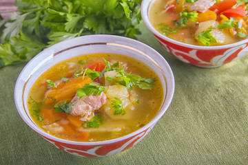 Shurpa is a traditional soup of Central Asian cuisine.