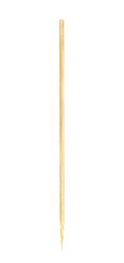 Fototapeta na wymiar wooden bamboo pointed tip stick thin for skewer isolated on white background, single tipped wooden bamboo chopstick for skewer foods, bamboo sticks or wooden skewers used to hold pieces food
