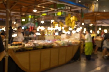 Fototapeta na wymiar Abstract blur night market, food street background