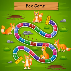 Snakes and ladders game fox theme