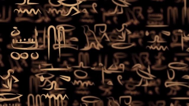 hieroglyphic Egyptian texture. Ancient hieroglyphs in different layers moving around in 3d animation.
